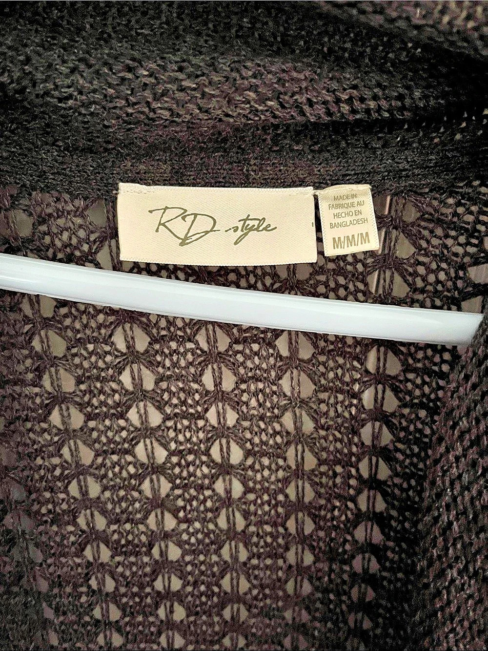 R&D style Black Open Front Knit Cardigan Size M Like New - Picture 3 of 4